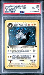 Pokemon Rocket 2000 #11 Dark Magneton Holo 1a edizione PSA 8 NM-MINT con SWIRL - Foto 1 di 2