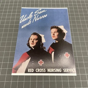 RECRUITING Images Of War Reproduction Postcard Uncle Sam Needs Nurses Red Cross - Picture 1 of 2