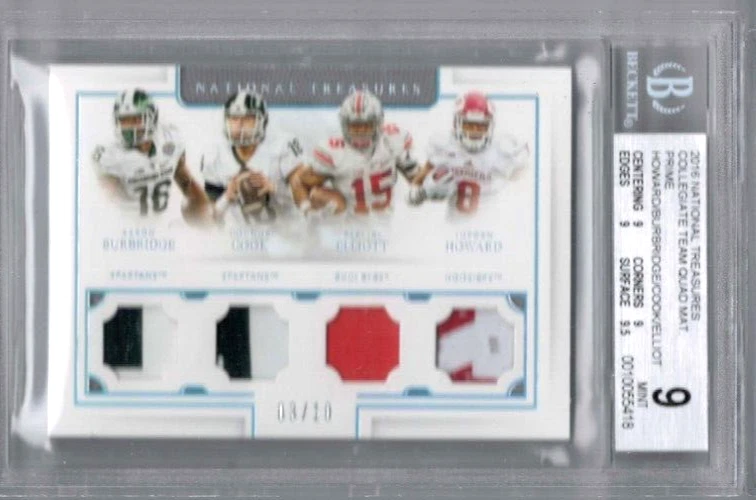2016 National Treasures Burbridge Cook Ezekiel Elliott Howard #'ed 03/10 BGS 9 - Image 1 of 1