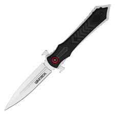 Tactical Silver STILETTO Spring ASSISTED Open Folding Pocket Knife Survival 8"
