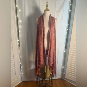 Soft Surroundings Vibrant Paisley Scarf Cardigan - Picture 1 of 8