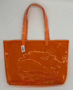 Clinique Orange Clear XL Tote Bag 12.75" Travel Beach Gym Shopping Bag - Picture 1 of 1