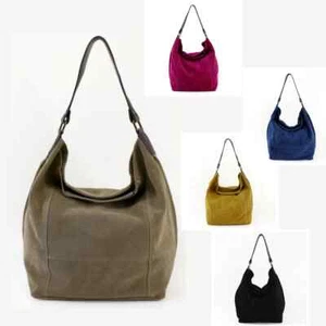 Real Leather Suede Hobo Woman Lady Medium Shoulder Commuting handbag - Picture 1 of 23