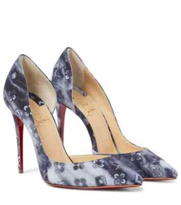 Christian Louboutin Jeans Punk Iriza 100 printed denim D'orsay Brand New 36.5 - Picture 1 of 9