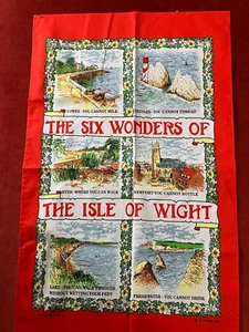 Vintage Tea Towel The Six Wonders of The Isle of Wight 100% Cotton Unused - Picture 1 of 1