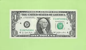 1977 ..UNCIRC $1 D 1387 4590 A .... 1977 $1 D-A BELLA BANCONOTA FRN - Foto 1 di 2