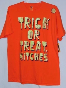 Trick Or Treat Witches Orange T Shirt Unisex Size XL 46/48 - Halloween Glows - Imagen 1 de 3