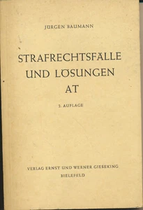 Jürgen Baumann: Strafrechtsfälle und Lösungen AT (2. Aufl. 1965) - Imagen 1 de 1