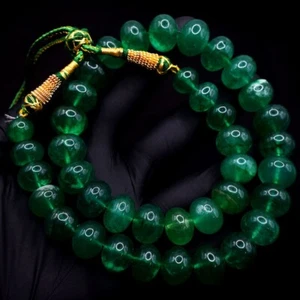 Maravilloso collar de cuentas verde esmeralda forma redonda 679,00 quilates VK 29 E665 - Imagen 1 de 3