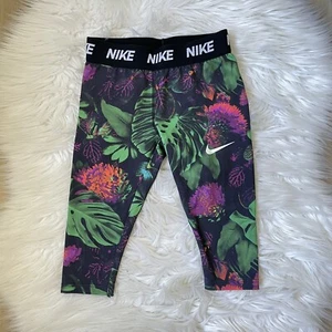 Nike Dri Fit Girl’s Floral Leggings Size 5-6Y - Picture 1 of 2