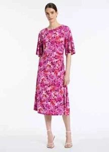 DAVID LAWRENCE Joan Jersey Dress Size S Short Sleeve Floral Print NEW with Tags - Picture 1 of 15