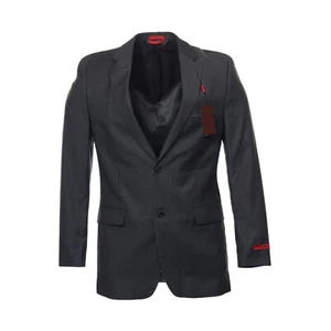 Alfani Red Mens Charcoal Pinstripe 2 Button Wool Sport Coat Suit Jacket $325 - Picture 1 of 5