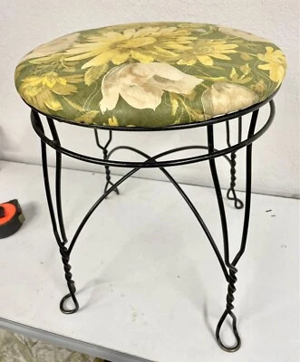 Vintage Metal Legged Stool Seat Chair NLH *Rd description* - Image 1 of 4