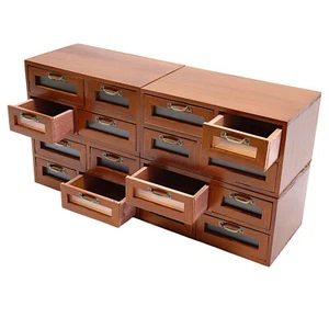Vintage kleine Holz Schreibtisch Aufbewahrungsbox Schublade Display Regal Organizer Handwerk - Bild 1 von 17