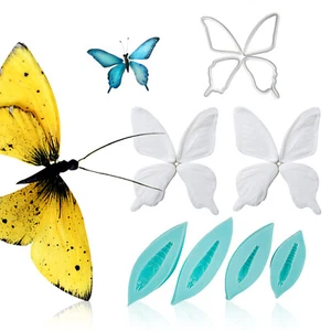 Butterfly Fondant Mold Set Body Veining Mold Plastic Cutters DIY Sugarcraft - Picture 1 of 8