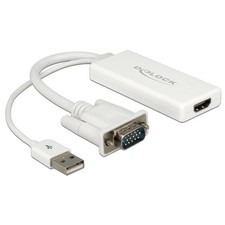 Delock VGA zu HDMI Adapter mit Audio - weiß