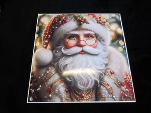 Handmade Christmas Cute Santa Themed Card Size 8'' x 8'' - Picture 1 of 5