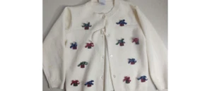 Little Me Girls White Holiday Cardigan with presents Size 4. (P1) - Picture 1 of 3