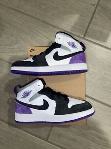 NIKE Air Jordan 1 Mid SE Shoes - Purple - Toddler Size 12C - BQ6932 105