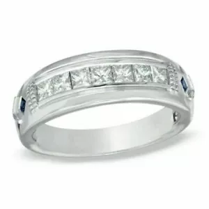 Vera Wang Love Collection Herrenring in 1,80 CT weiß Prinzessin Schnitt CZ 925 Silber - Bild 1 von 2