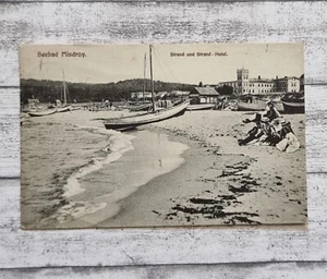 AK Misdroy Seebad Miedzyzdroje Strand Hotel Schiff Boot Urlaub Postkarte Vintage - Picture 1 of 2