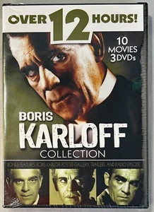 BORIS KARLOFF COLLECTION 10 Movies 3 DVDs inc Poster Gallery Trailers NEW SEALED - Foto 1 di 10