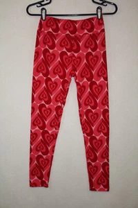 NUEVO CON ETIQUETAS Leggings LuLaRoe Talla Única OS Rosa Rojo Corazones Estampado Completo Día de San Valentín - Imagen 1 de 4