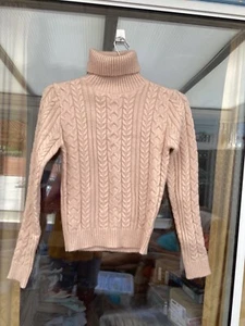 SHEIN LUNE Turtleneck Raglan Sleeve Ribbed Knit Sweater beige size 10 BOX P4 - Picture 1 of 2