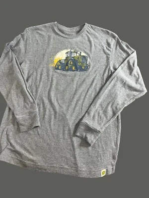 Boy’s Youth Do Good Today John Deer 灰色拖拉机 T 恤 L 码 — 第 1/4 张图片