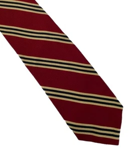 Ferrell Reed Maroon & Gold Striped Classic Silk Neck Tie Necktie - Handmade USA - Picture 1 of 3