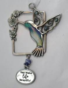 Y2 You make life beautiful HUMMINGBIRD TRUST YOUR WINGS ORNAMENT Ganz - Picture 1 of 4