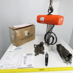 CM Model WH Valustar 1Ton 2000LB Electric Chain Hoist 10' Lift 8FPM 240/480V NEW - Picture 1 of 22