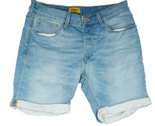 JACK & JONES Men's Summer Jeans Pants Short Bermuda Stretch Regular M Light Blue