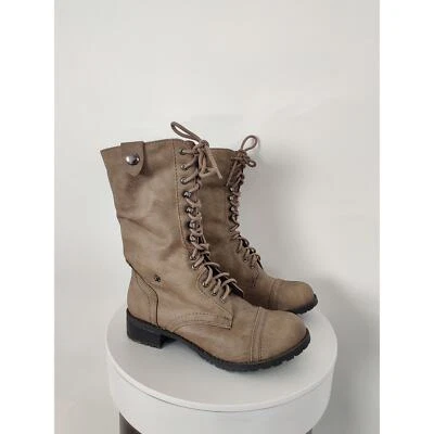 (V) SUPER RARO Mujer Botas de Nieve Zapatos Cálido Moda Marrón Invierno Talla 8 Foto 1 de 4