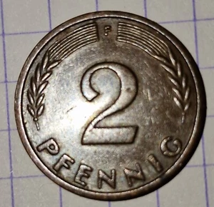 2 PFENNIG MÜNZE,    nicht Magnetisch - Bild 1 von 2