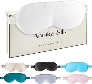 Silk Sleep Mask by 6A Grade 22 Momme 100 Mulberry Eye Mask for Sleeping - Picture 1 of 7