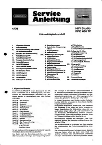 Service Manual Instructions for Grundig Rpc 650 - Bild 1 von 1