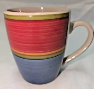 Royal Norfolk Mambo Coffee Mug Cup Art Deco Multi Striped - Picture 1 of 10