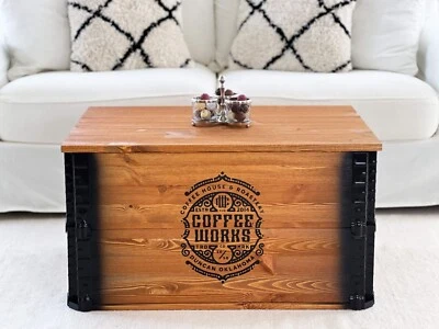 Chest Solid wood coffee table Living room table Chest Table Box vintage shabby - Image 1 of 4