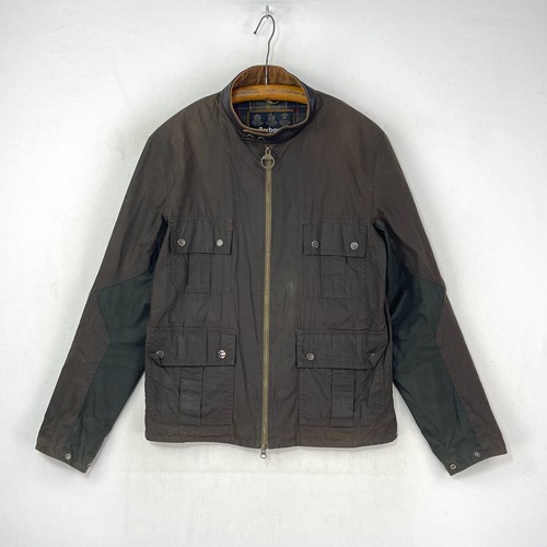 ALEXANDER MCQUEEN Barbour Steve McQueen Chico Giacca Cera Uomo Piccolo Verde Biker Bomber Harrington