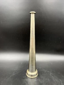 Boquilla de agua de manguera de bombero de latón vintage 12" color plata - Imagen 1 de 13