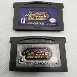 Mega Man Battle Network 3 Blue & White Lot AUTHENTIC GBA Game Boy Advance TESTED - Picture 1 of 10