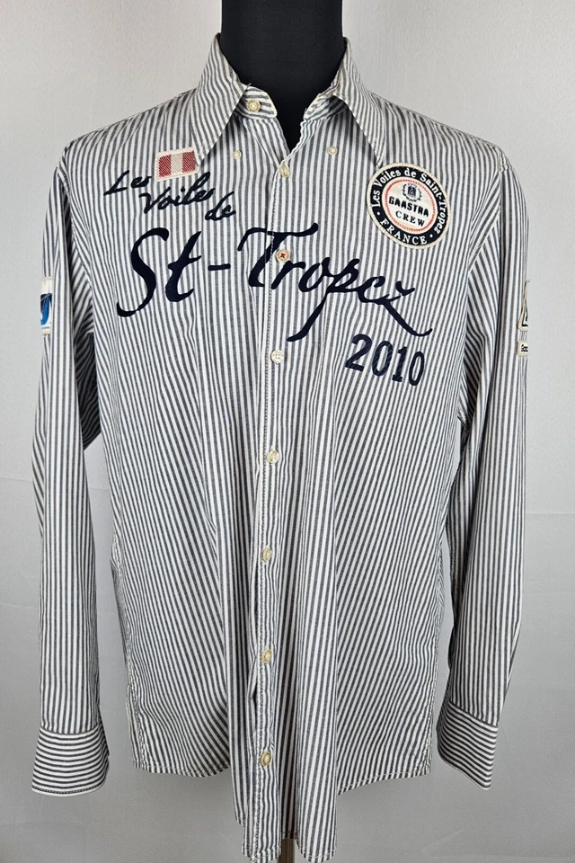 Gaastra Crew St. Tropez Edición Limitada. Parches XL manga larga con botones a rayas grises Foto 1 de 4
