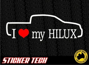 ME ENCANTA (CORAZÓN) MI PEGATINA HILUX DUAL CAB CALCOMANÍA TRAJES TOYOTA 4WD 4X4 OFFROAD - Imagen 1 de 2