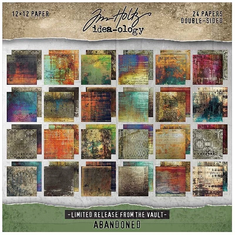 Tim Holtz ABANDONED Vaut Limited Release Paper Stash 12x12, 24 Sheets - Image 1 of 1