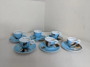Illy Art Collection Norma J International Flight 6 Espresso Cups & Saucers 2002 - Picture 1 of 16