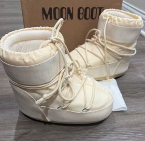 Moon Boots Icon Low Nylon Cream Logo Bootie Stiefel Gr. 36/38 - Bild 1 von 13