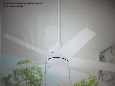 Hampton Bay Mena 44 in. LED Indoor/Outdoor Matte White Ceiling Fan w Light Kit - Image 1 of 4