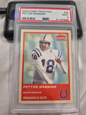 2004 Fleer Tradition #46 Peyton Manning Colts graded PSA 9 Mint - Image 1 of 4