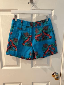 J. Crew blau strukturiert Hummer Print adrette Shorts Gr. 2 gebraucht, in einwandfreiem Zustand - Bild 1 von 7
